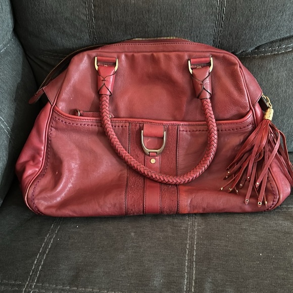 Beautiful Cranberry Red Leather Cole Haan Purse! - Picture 2 of 5